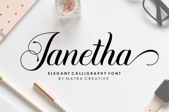 Janetha: A Romantic Script Handwritten Font for Elegant Headlines